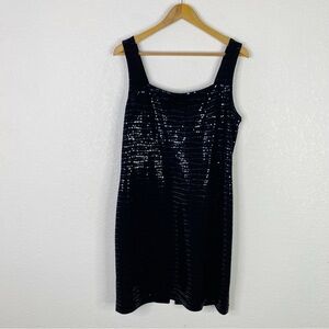 St. John Evening by Marie Gray Black Santana Knit Sequin Tinsel Dress